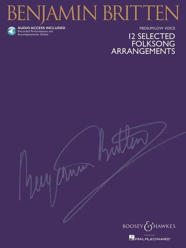 12 Selected Folksongs Arrangements Med/Low Book/CD