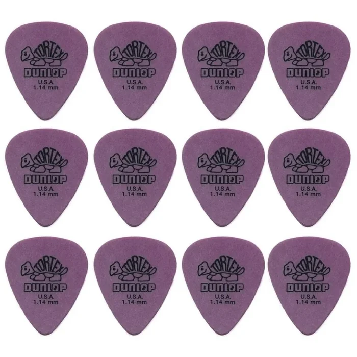 12 x Dunlop Tortex Standard 1.14mm Purple Guitar Picks