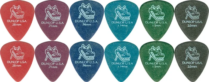 12 x Jim Dunlop Gator Grip 417R Guitar Picks Mixed Gauges Free Shipping