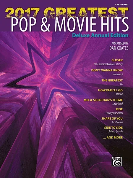 2017 Greatest Pop and Movie Hits Easy Piano Book – Various Artists