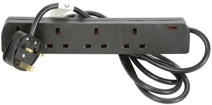 4 Gang Extension Lead – Black
