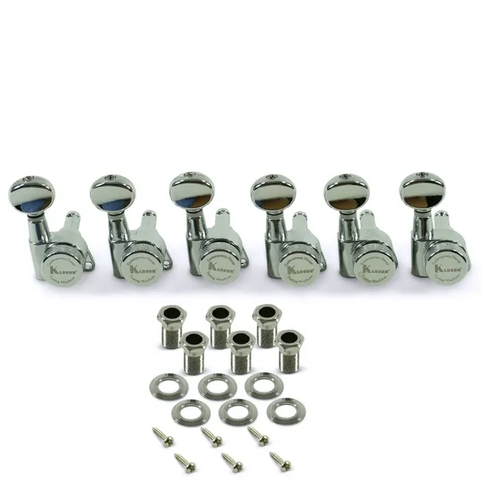 6 In Line Locking Contemporary Diecast Series Tuning Machines 19 1 Gear Ratio