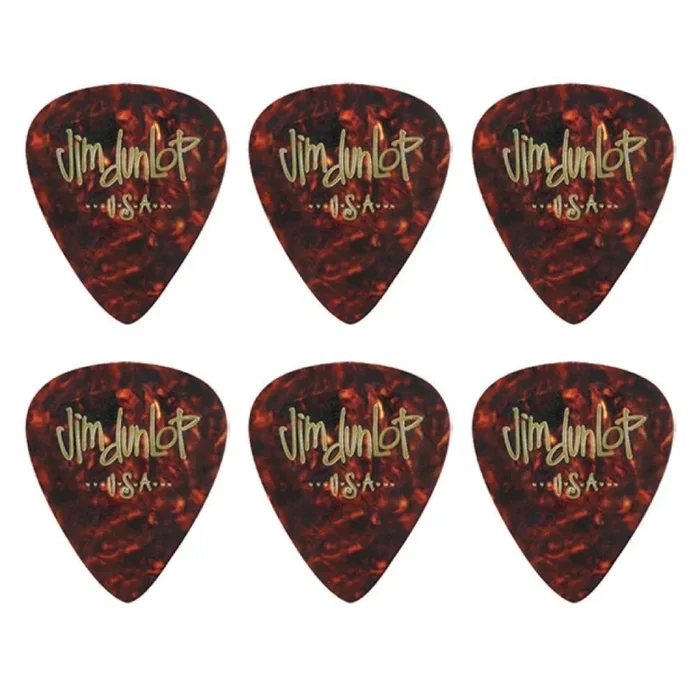 6 x Jim Dunlop Genuine Celluloid Shell Classics Thin Gauge Guitar Picks *NEW*