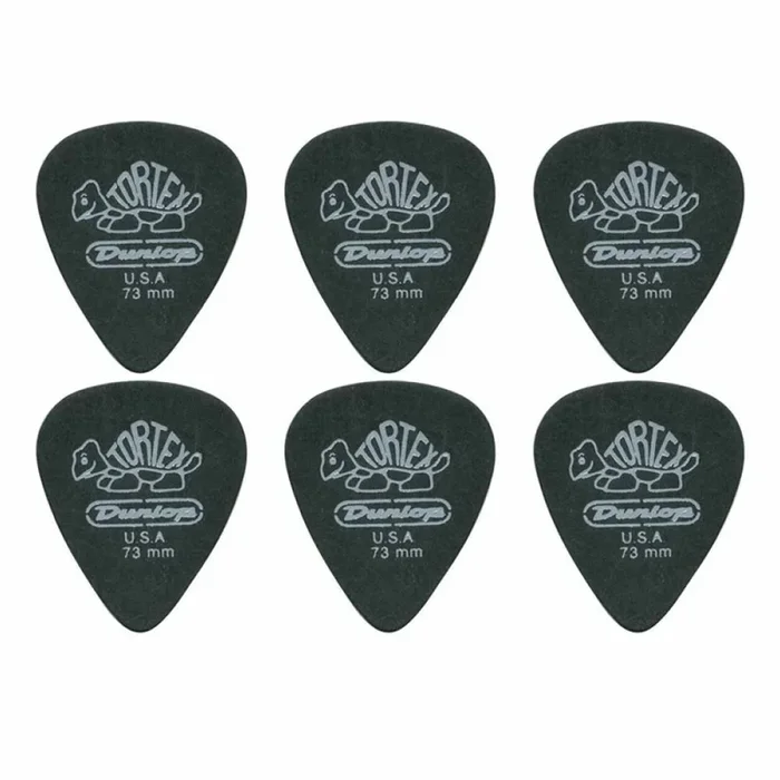 6 x Jim Dunlop Tortex Pitch Black .73MM Guitar Picks 488R Free Shipping