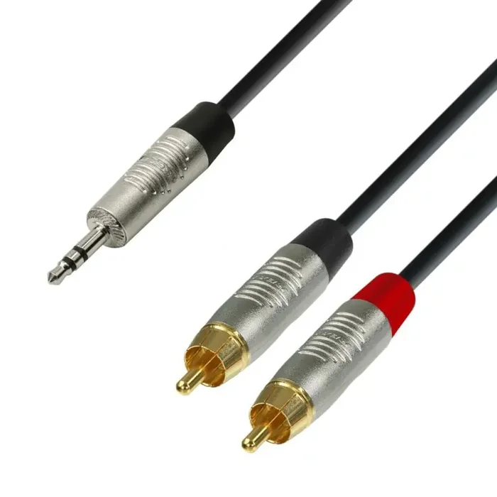 Adam Hall – YWCC 0150 Y-Cable – Rean® 2 x RCA x Minijack TRS – 1.5 m