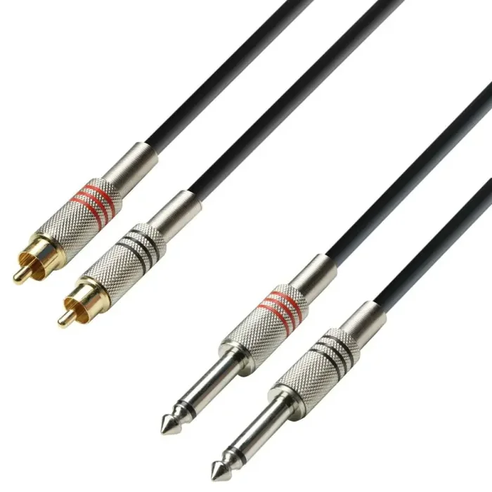 Adam Hall Cables 3 STAR TPC 0100Twin Cable – 2 Jack TS x 2 RCA – 1 m