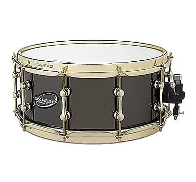 Ahead AS614BBBB 6×14 ” Black Chrome on 3mm Bell Brass Snare Drum w/ Trick Strainer & Brass Hardware