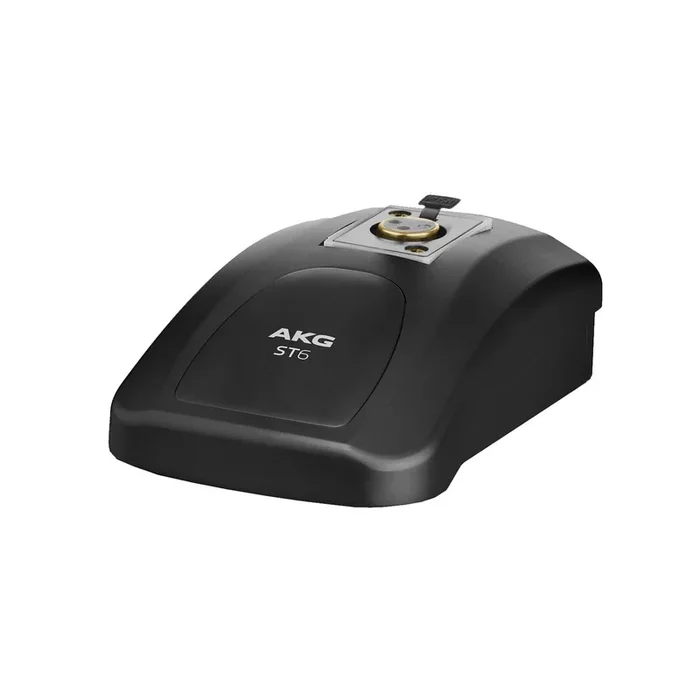 AKG ST6 Professional Heavy Duty Tabletop Microphone Stand with 2 XLR Connectors – Shock Absorbing, Matte Black Design, Universal Compatibility