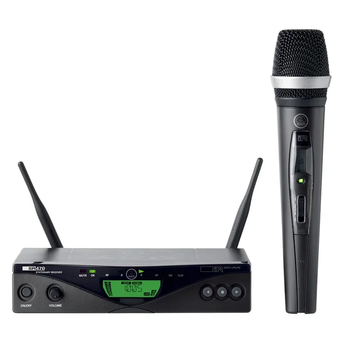 AKG WMS470 Vocal Set D5 Wireless Microphone System with HT470 Handheld Transmitter & Dynamic Capsule – Professional Multichannel Performance