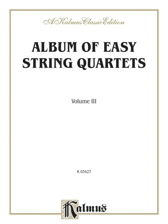 Album Of Easy String Quartets Volume Iii