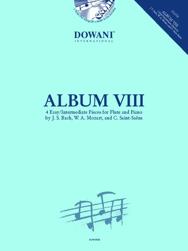 Album Viii 4 Easy/Interm Pieces Flute/Piano Book/Online Audio