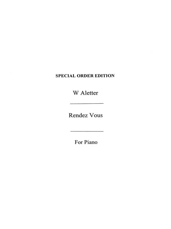 Aletter Rendezvous Piano Solo(Archive Ed Book