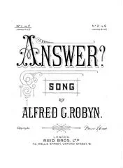 Alfred G. Robyn : Alfred G. Robyn : Answer – Piano, Voice – Faber Digital