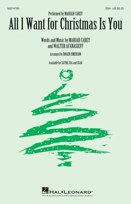 All I Want For Christmas Is You SSA Opt A Cappella (Octavo)