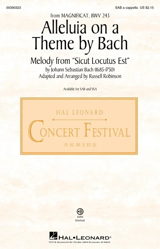 Alleluia On A Theme By Bach Bwv 243 Sab A Cappella Octavo