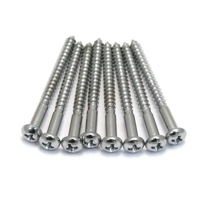 Allparts GS-0011-010 Pickup Mounting Screws For Bass, 8 x 1-1/4, Chrome (8pcs)
