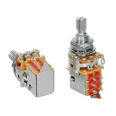 Alpha 500k Push-Pull Pot, Audio Taper, .375″ Bushing, 3/8″ Diameter