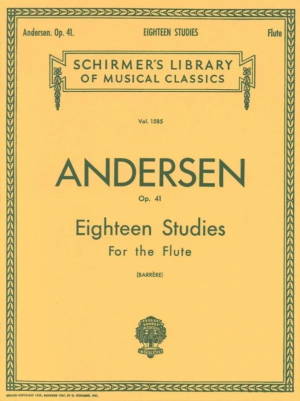Andersen – 18 Studies Op 41 For Flute (Softcover Book)