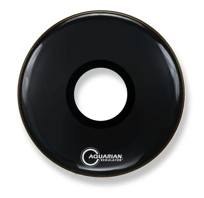 Aquarian 24 Inch Bass Drum Head Black Ctr Hole RPT24BK