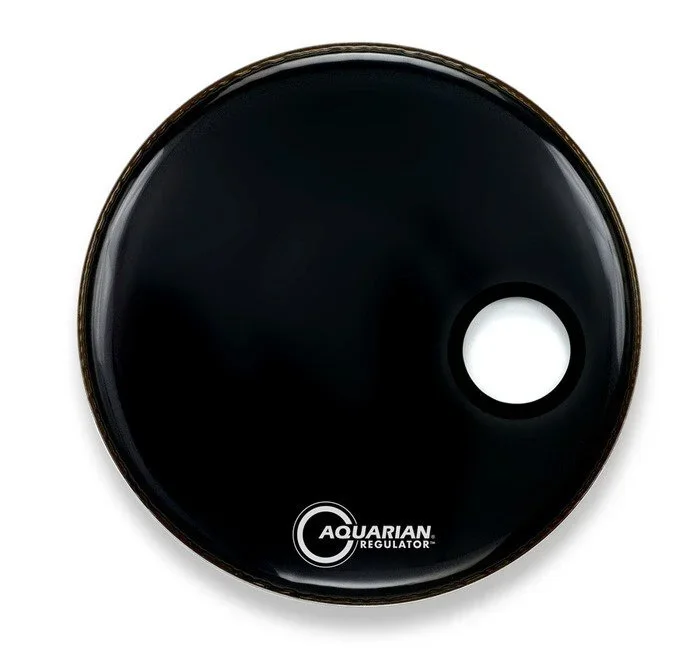 Aquarian 26 Inch Bass Drum Head Black Side Hole RSM26BK
