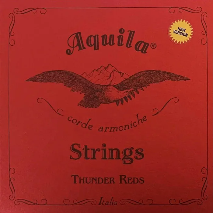 Aquila ThunderReds 4-String Bass Uke Strings for 18 – 21″ Scale, EADG Tuning, Dark Burnt Red