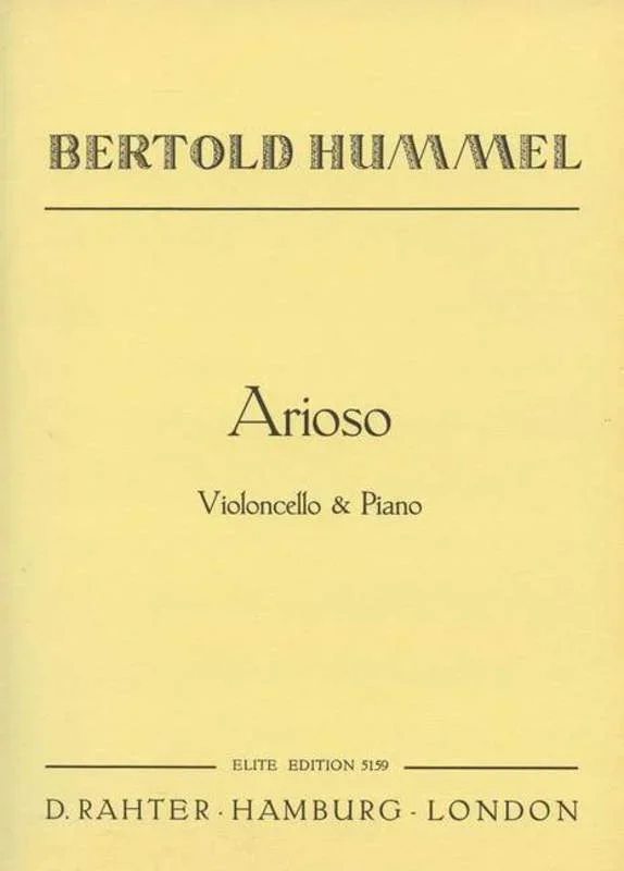 Arioso Vlc/Piano Cello Book