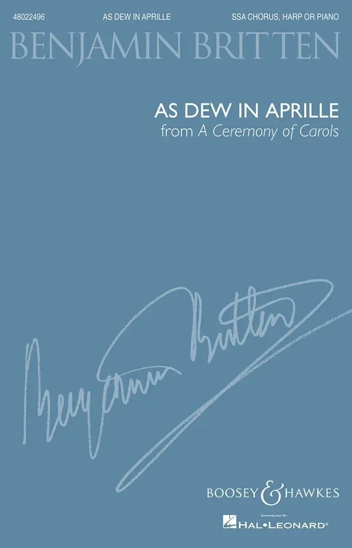 As Dew In Aprille (From A Ceremony Of Carols) (Single Music Sheet)