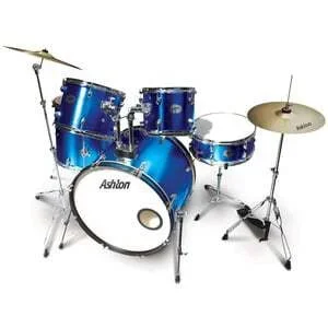 Ashton Drum Kit 5 Piece Rock 22 Inch Bd Met Blue Tdr522Mb