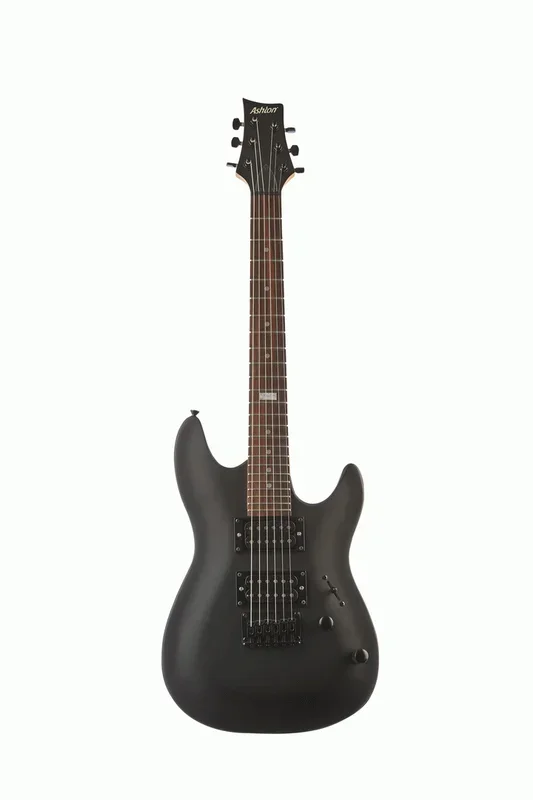 Ashton Joey Backstage BKM Mini Electric Guitar (Black Matte)