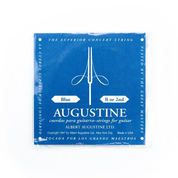 Augustine Classic Blue Clear Nylon Classical Guitar B-2nd Single String .032, Normal Tension
