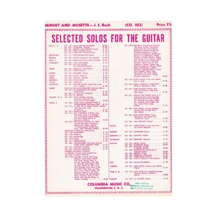 Bach, Johann Sebastian – Minuet & Musette