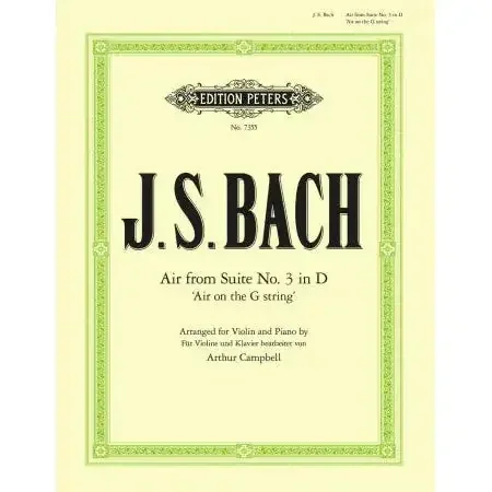 Bach, Johann Sebastian Air in G arranged for violin & piano
