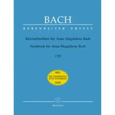Bach, Johann Sebastian Notebook Anna Magdalena Pno PBK Fingered