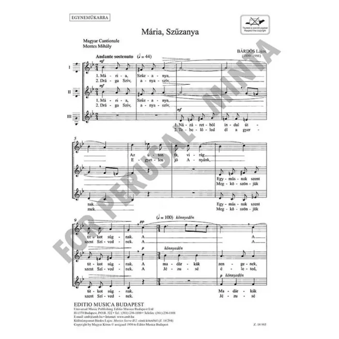 Bárdos, Lajos – Maria, Szuzanya