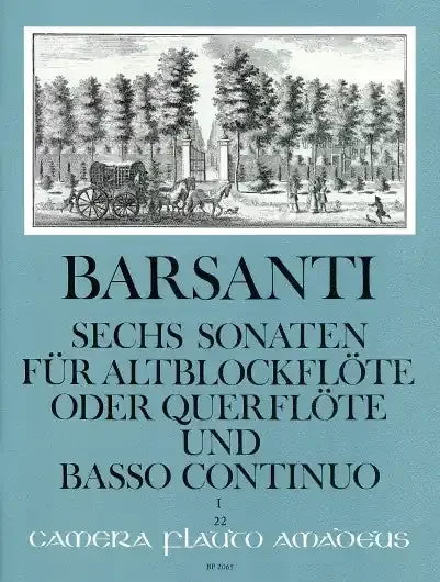 Barsanti Six Sonatas for Treble Recorder and Basso Continuo, Vol. 1