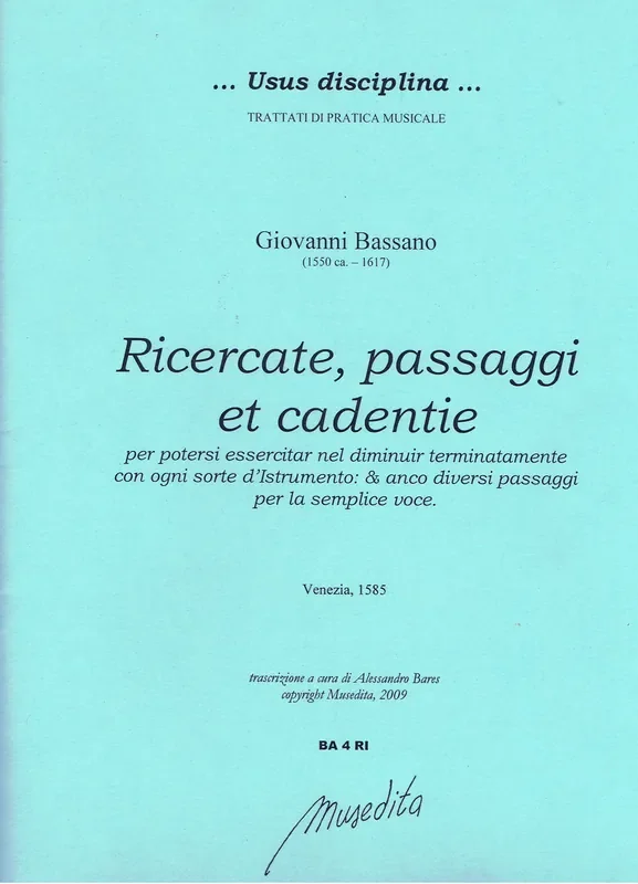 Bassano Ricercate, passaggi et cadentie