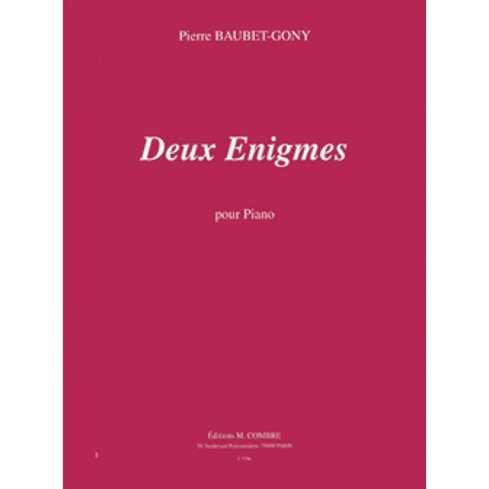 Baubet-Gony, Pierre – Enigmes (2)