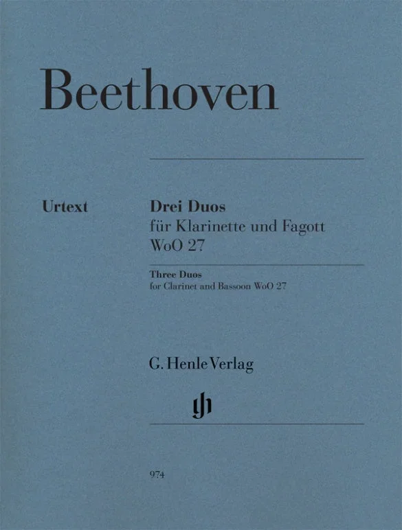 Beethoven: Three Duos for Clarinet & Bassoon WoO 27