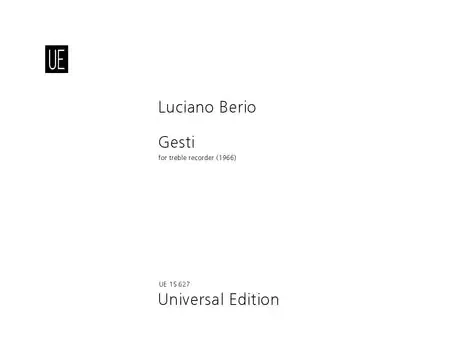 Berio Gesti for Treble Recorder