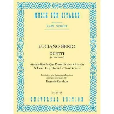 Berio Selected Easy Duets For Two Guitars