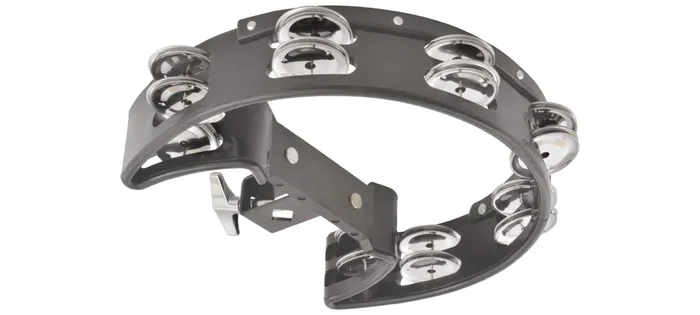 Black kit mountable moon shape tambourine