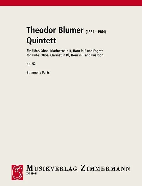 Blumer: Wind Quintet, Op. 52
