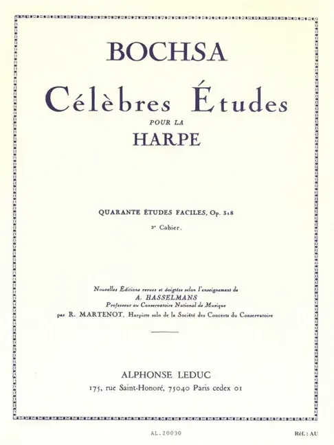 Bochsa 40 Easy Studies, Op. 318 – Volume 2 for Harp
