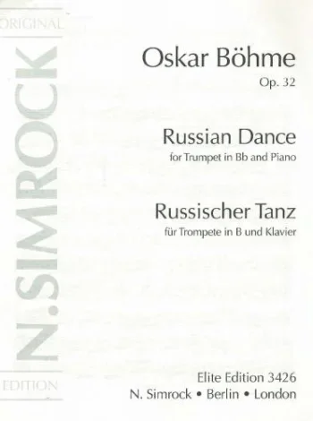 Boehme : Russian Dance, Op. 32 Bb Major : Trumpet & Piano (Simrock )