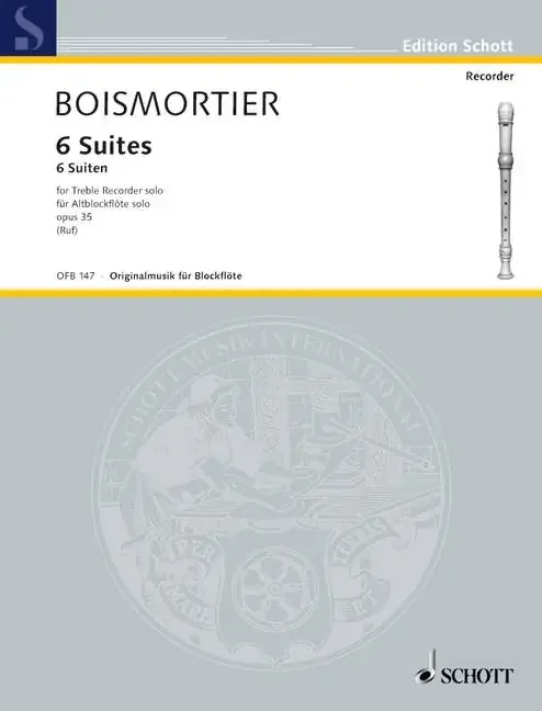 Boismortier Six Suites for Treble Recorder Solo