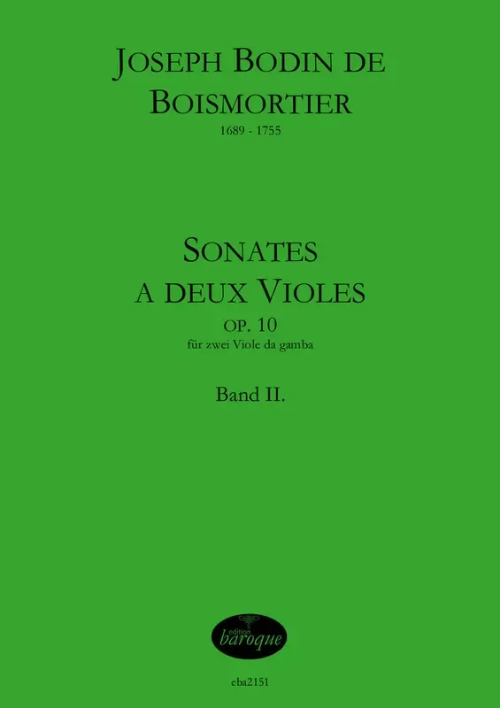 Boismortier Sonatas for 2 Viols Op. 10, Vol. 2