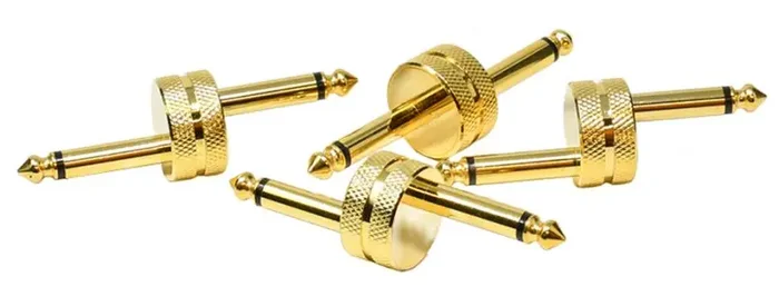 Boston Professional metal adapter with gold plated contacts Ø 6.3 mono jack male plug -> Ø 6.3 mm. mono jack male plug.