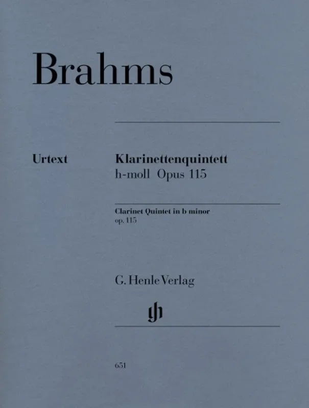 Brahms: Clarinet Quintet in B Minor Op 115 Score & Parts