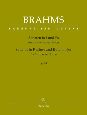 Brahms : Sonatas (2), Op.120 (F minor, E-flat) (Urtext) (Barenreiter)