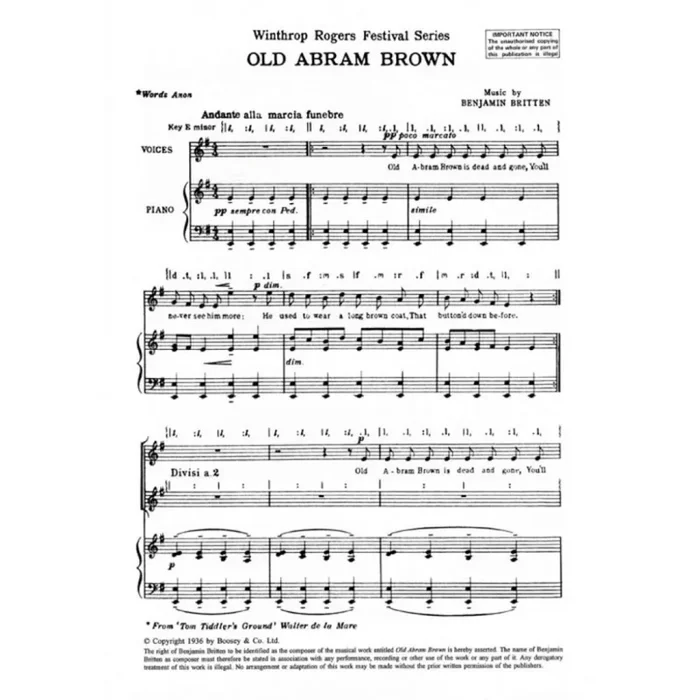 Britten, Benjamin – Friday Afternoons op. 7/12